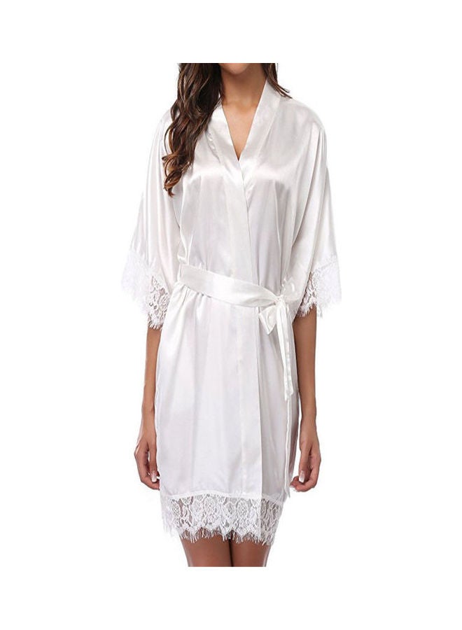 Solid Colour Night Robe White 