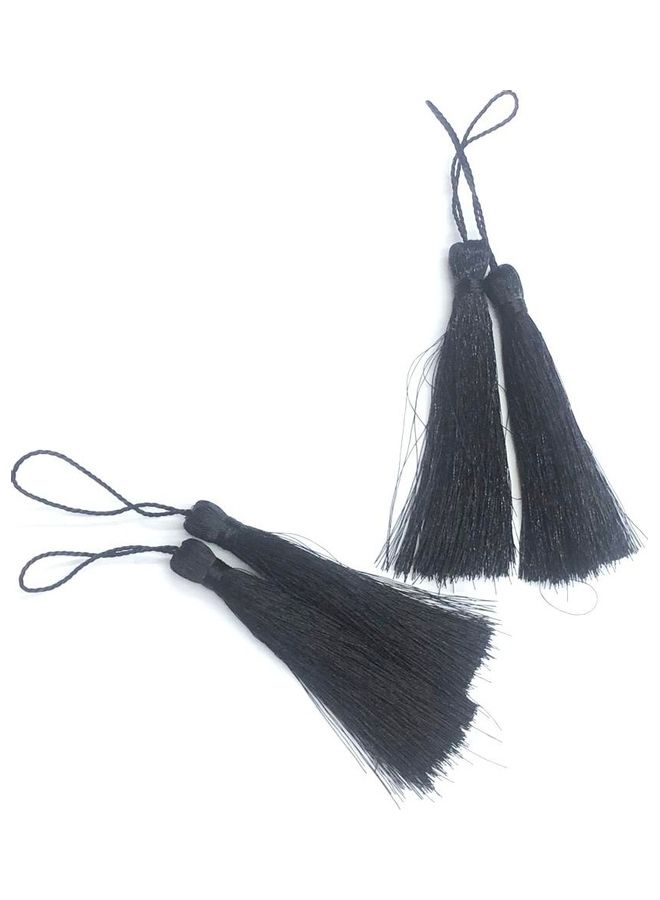 12-Piece Craft Silk Tassels Black 3inch - Image 2