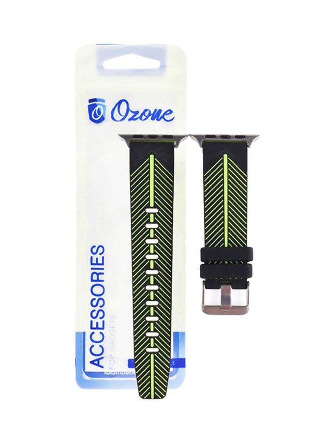 Ozone Silicone Strap For Apple Watch 40Mm Series 4 / 38Mm Series 3 / 2 / 1 Replacement Wristband - Black Green/Black - Image 1