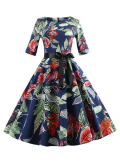 Casual Printed Midi Dress Multicolour