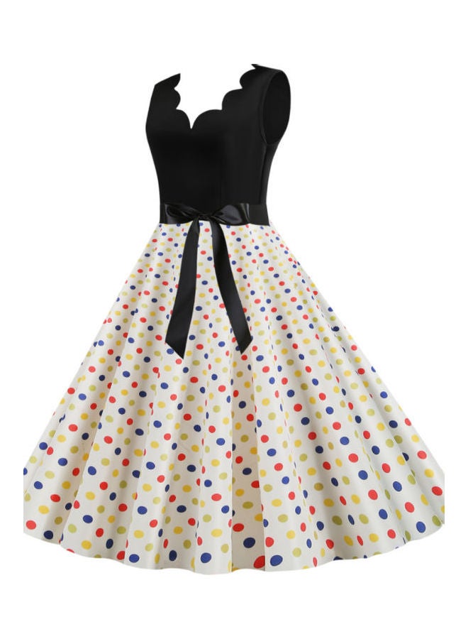OUTAD Polka Dot Elegant Dress Multicolour  - Image 1