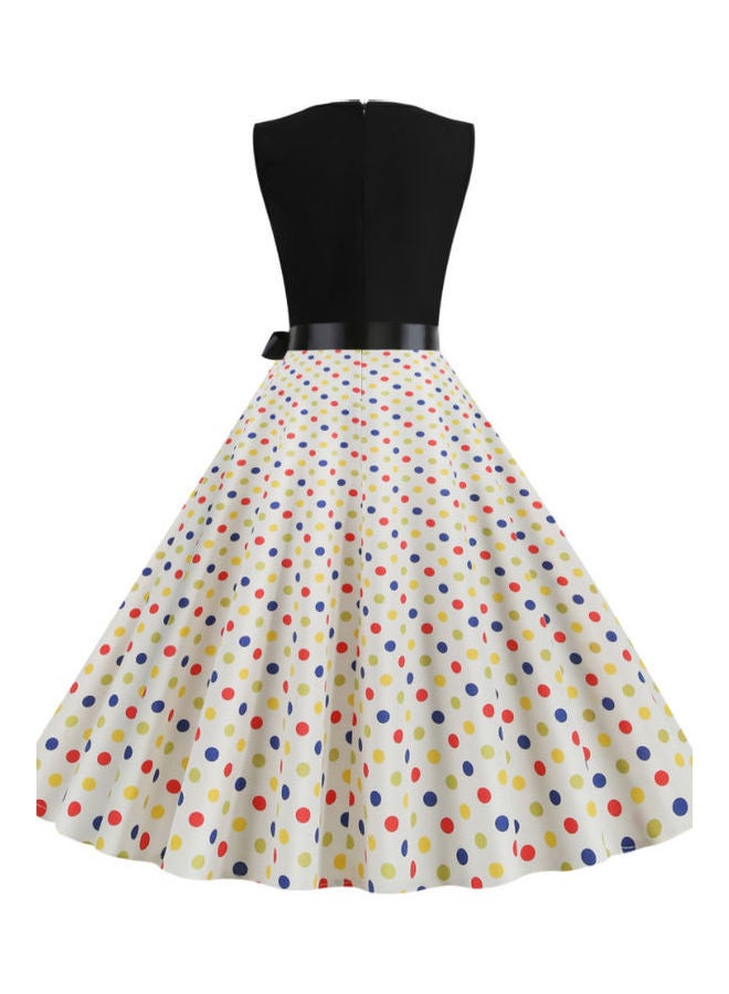 OUTAD Polka Dot Elegant Dress Multicolour  - Image 2