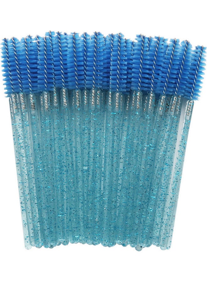 طقم فرش ماسكارا للرموش للاستخدام لمرة واحدة مكون من 50 قطعة أزرق