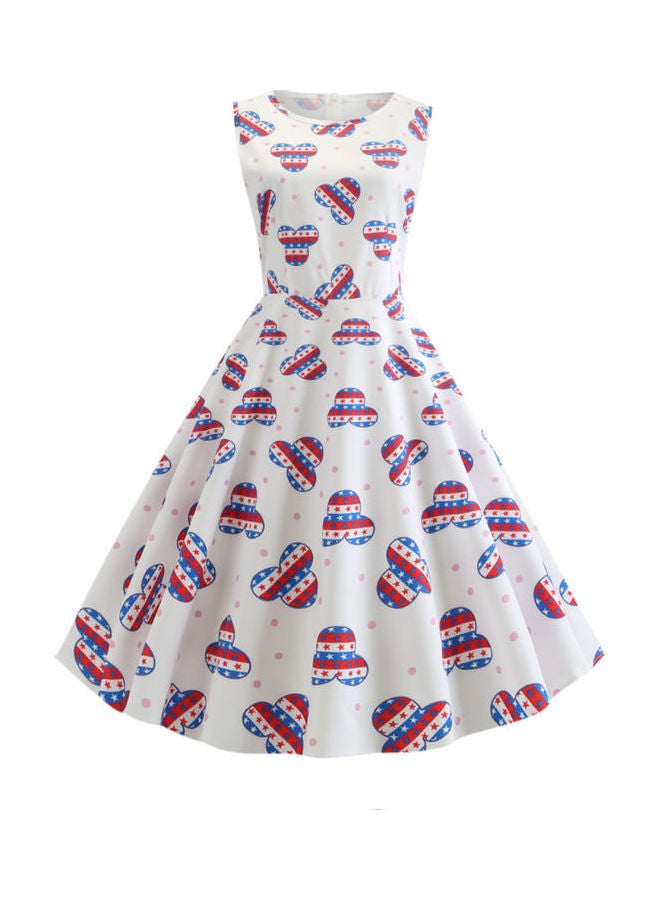 أوتاد فستان متوسط الطول كاجوال مزين بنقشات - Image 1