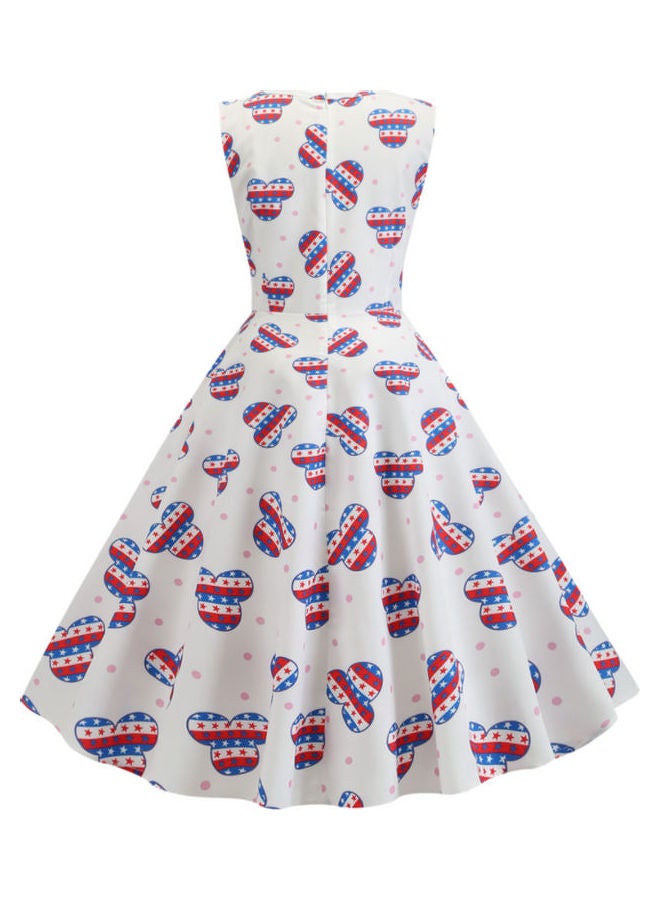 أوتاد فستان متوسط الطول كاجوال مزين بنقشات - Image 2