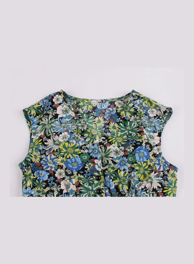 OUTAD - Casual Printed Midi Dress Multicolour - Image 1