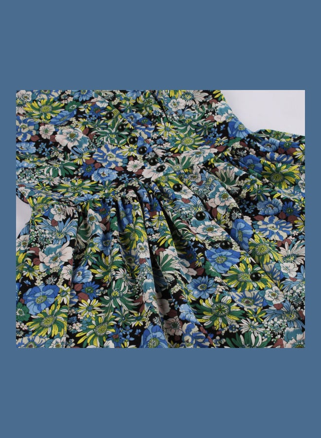 OUTAD - Casual Printed Midi Dress Multicolour - Image 1