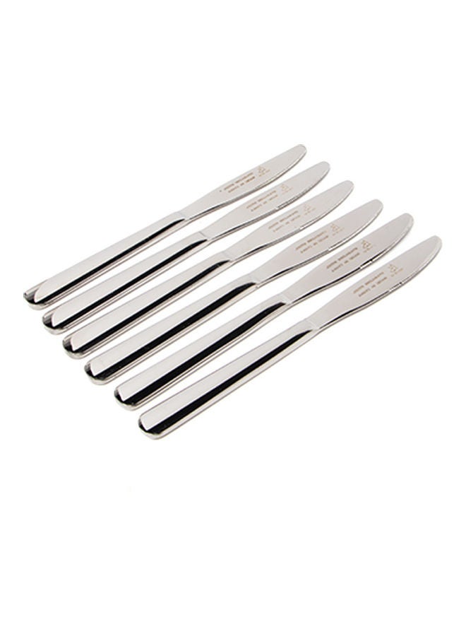 Squalo 6-Piece Elegant Stainless Steel Knife Set Silver 20.3x1.5cm  - Image 1