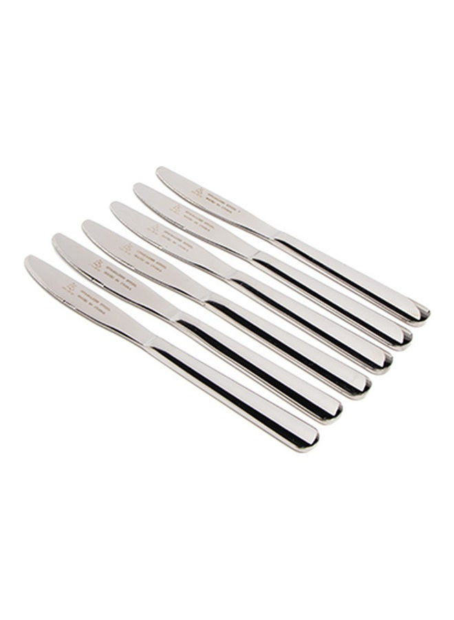 Squalo 6-Piece Elegant Stainless Steel Knife Set Silver 20.3x1.5cm  - Image 3