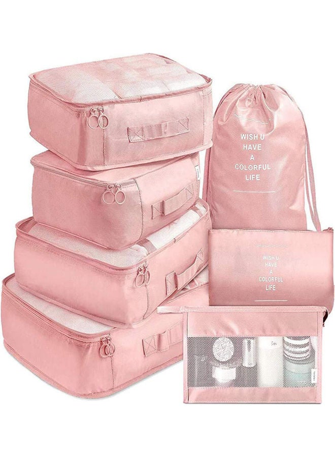 Generic 7-Piece Waterproof Luggage Set Pink  - Image 1