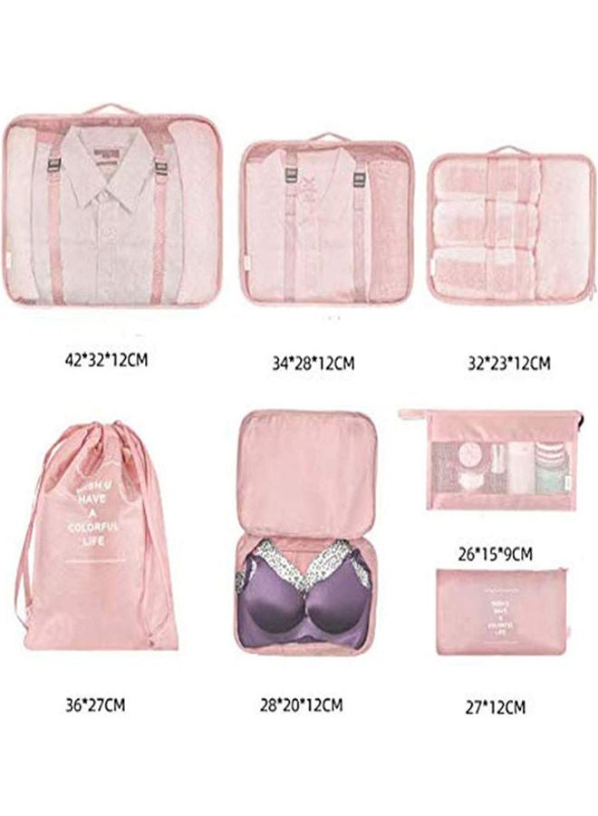 Generic 7-Piece Waterproof Luggage Set Pink  - Image 2