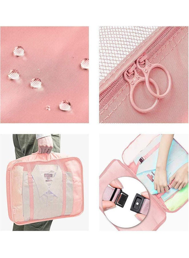 Generic 7-Piece Waterproof Luggage Set Pink  - Image 3