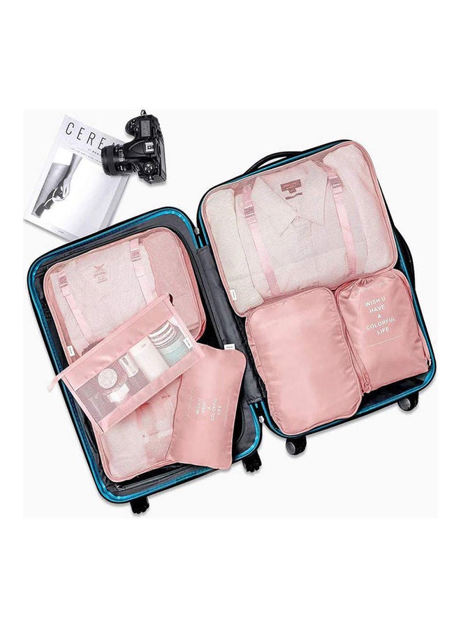Generic 7-Piece Waterproof Luggage Set Pink  - Image 4