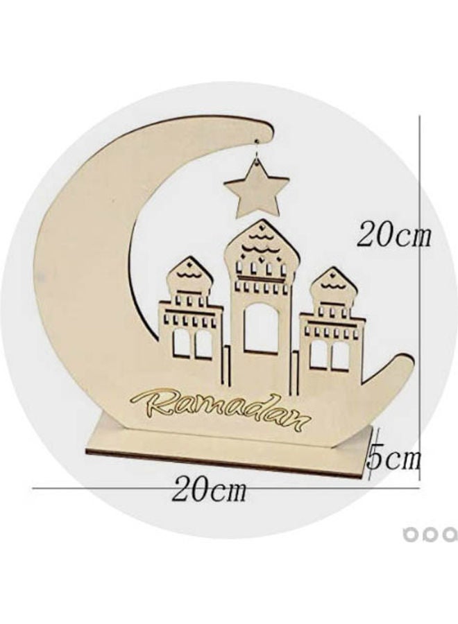 شمعة LED على شكل هلال خشبي مجوف لرمضان - Image 2