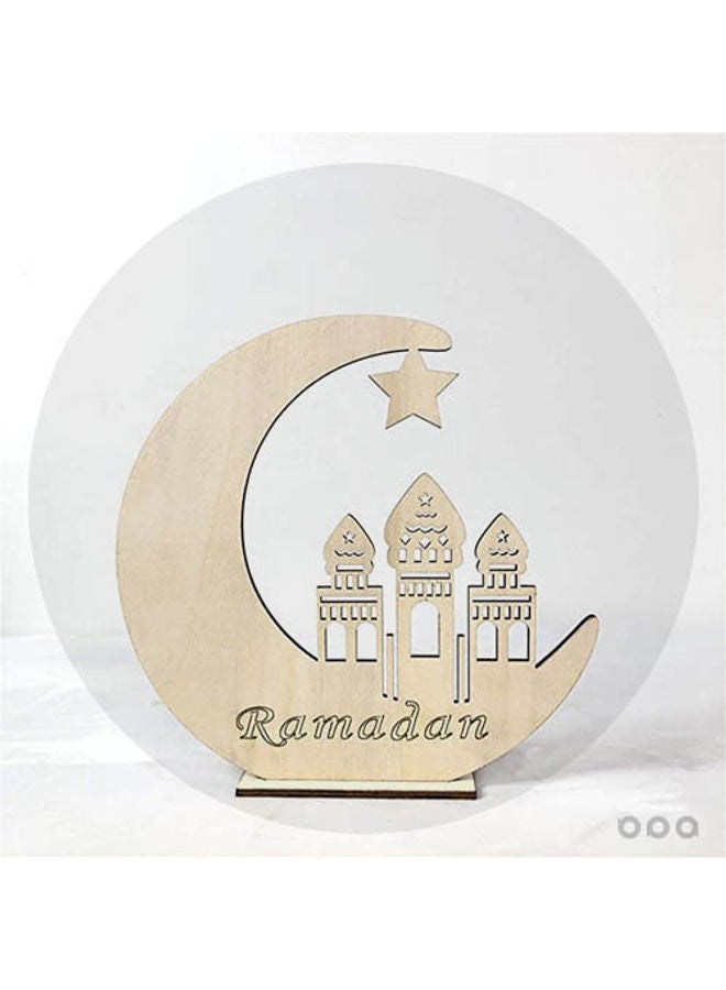شمعة LED على شكل هلال خشبي مجوف لرمضان - Image 4