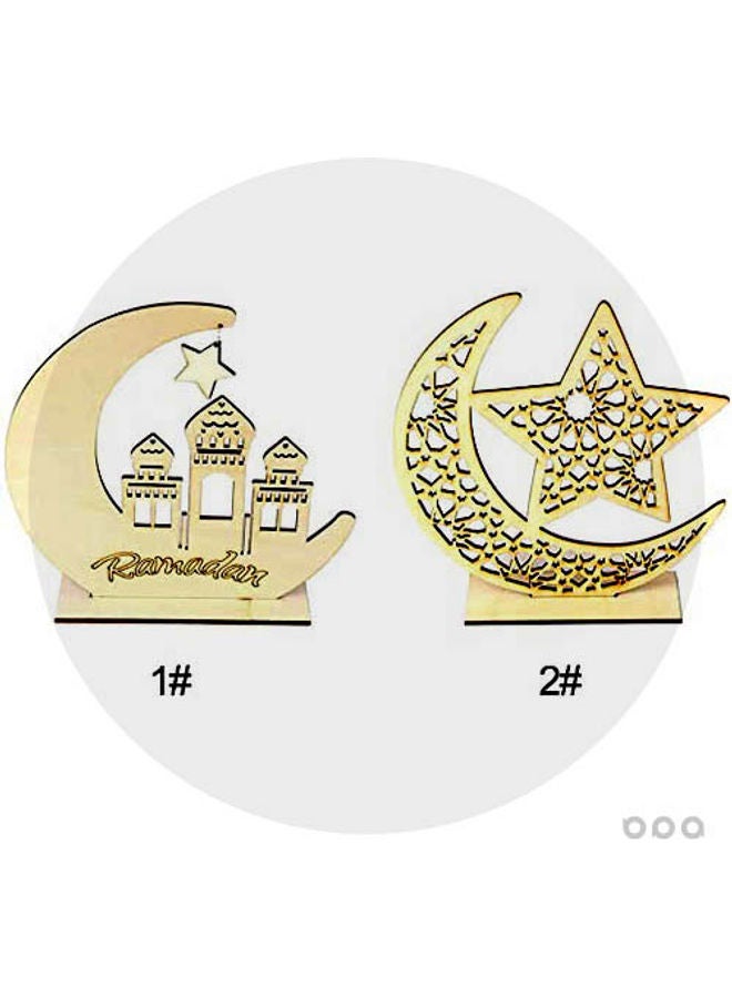 شمعة LED على شكل هلال خشبي مجوف لرمضان - Image 5
