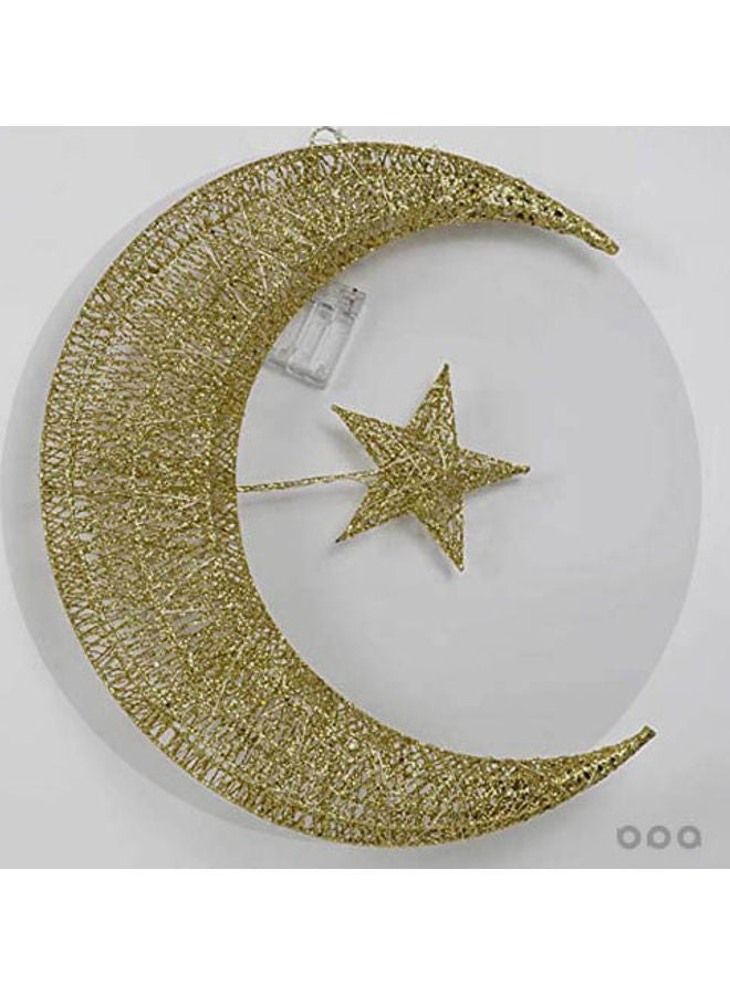 Ramadan Lantern With LED Light And Three AAA Batteries Warm Yellow 50cm - Image 2