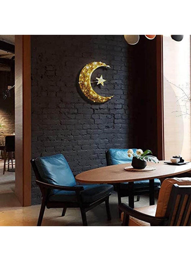 Ramadan Lantern With LED Light And Three AAA Batteries Warm Yellow 50cm - Image 5