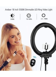 أندوير حلقة إضاءة LED قابلة للتعتيم لتصوير الفيديو أبيض/أسود/برتقالي  - Image 5