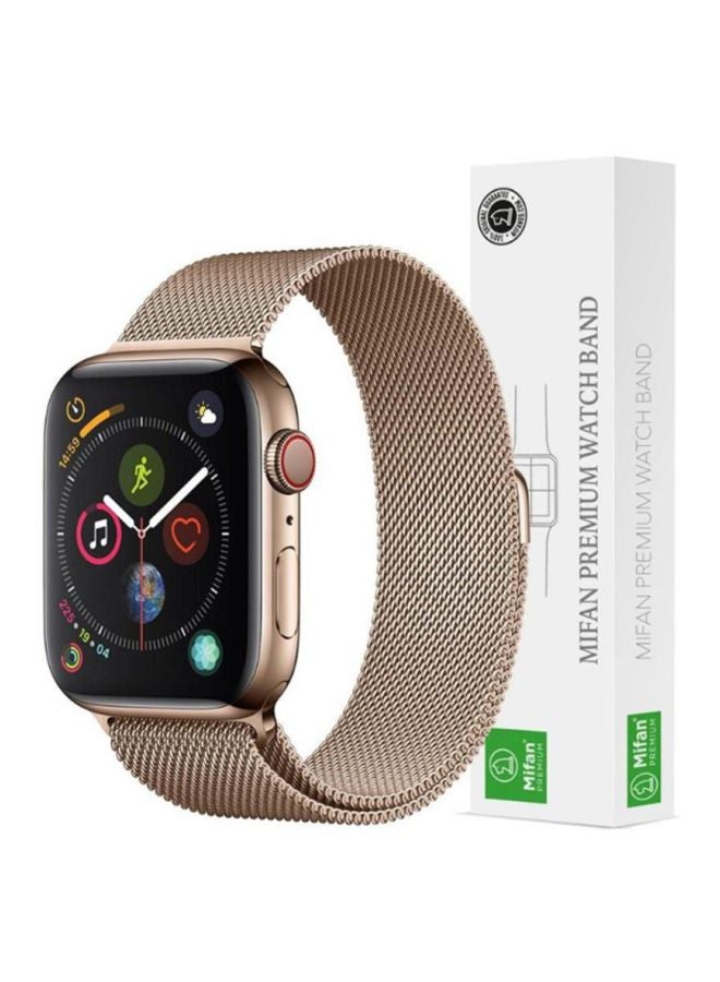 MARGOUN - Milanese Loop Stainless Steel Band for Apple Watch 42/44/45mm Gold - Image 1