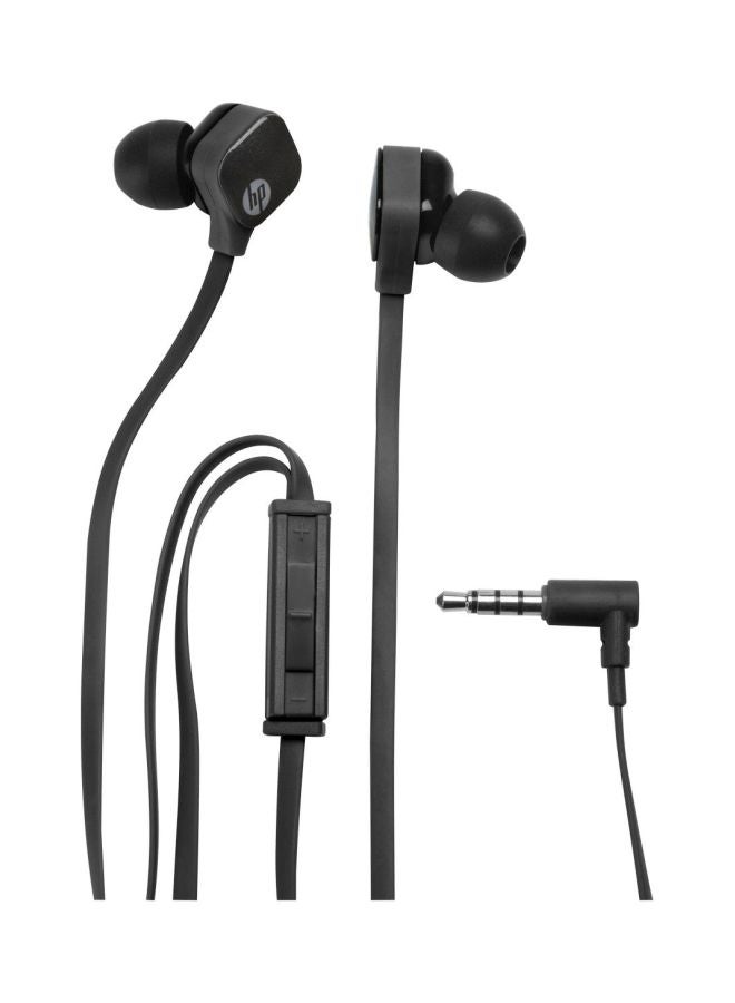 HP In-Ear Earphones With Mic Black - Image 3
