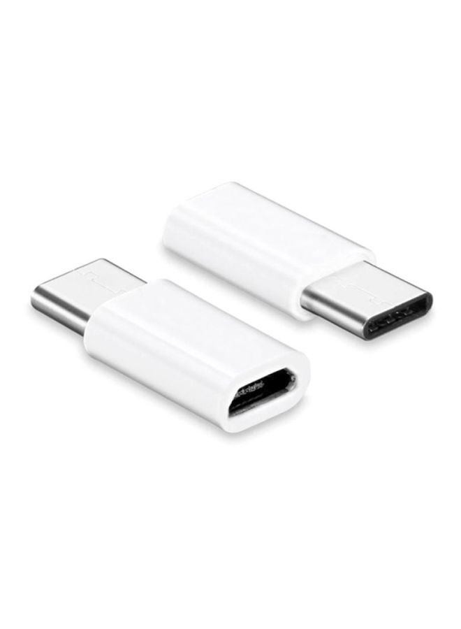 Voberry 5-Piece Type-C To Micro USB Data Sync Charging Adapter Set White/Silver - Image 4