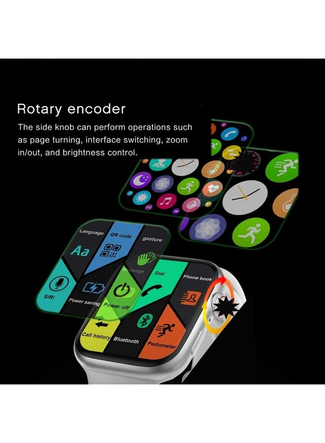 إي وورلد ساعة ذكية من السلسلة 6 بشاشة تعمل باللمس بالكامل طراز FK88 أسود - Image 3