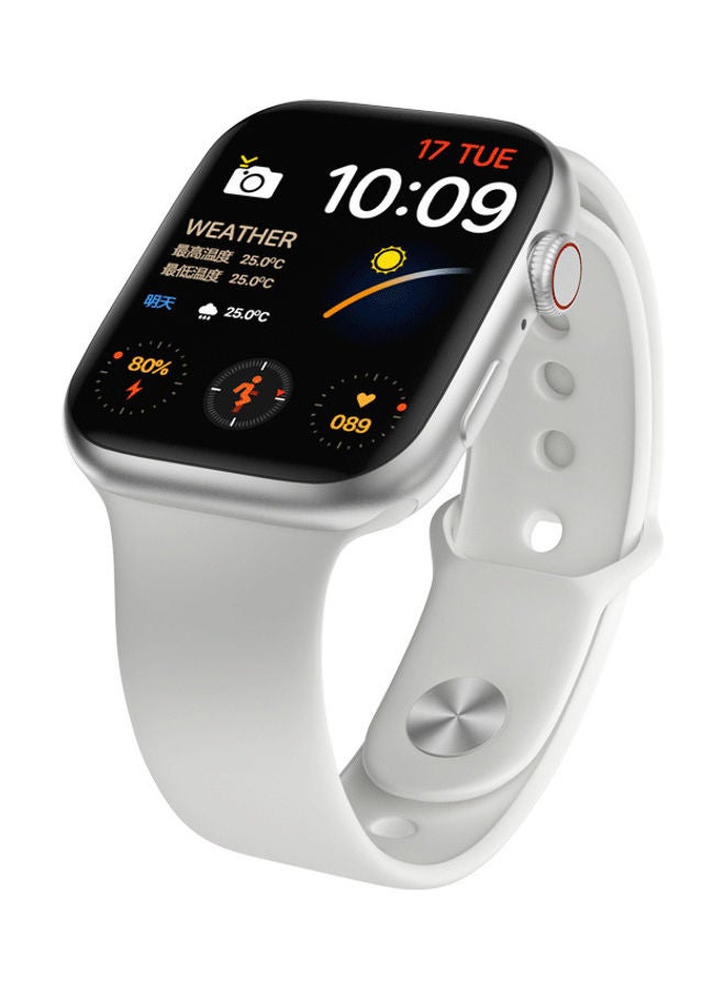 إي وورلد ساعة ذكية من السلسلة 6 بشاشة تعمل باللمس بالكامل طراز FK88 أبيض/ أسود - Image 2