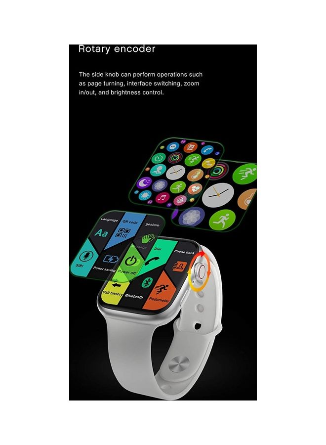 إي وورلد ساعة ذكية من السلسلة 6 بشاشة تعمل باللمس بالكامل طراز FK88 أبيض/ أسود - Image 4