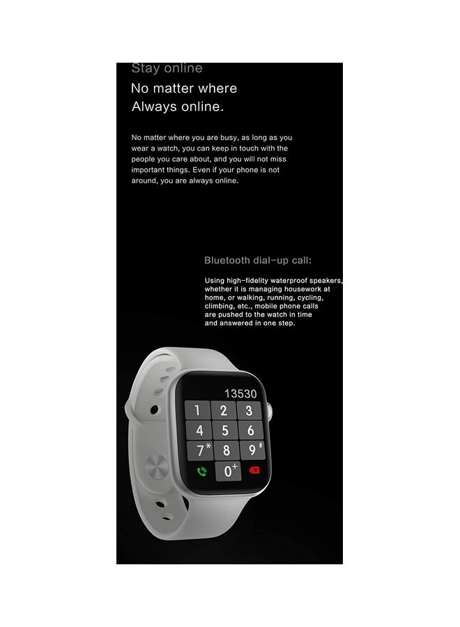 إي وورلد ساعة ذكية من السلسلة 6 بشاشة تعمل باللمس بالكامل طراز FK88 أبيض/ أسود - Image 5