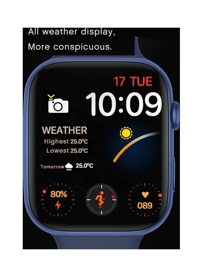 إي وورلد ساعة ذكية مُزودة بشاشة تعمل باللمس بطراز "FK88" من السلسلة 6 أزرق - Image 2