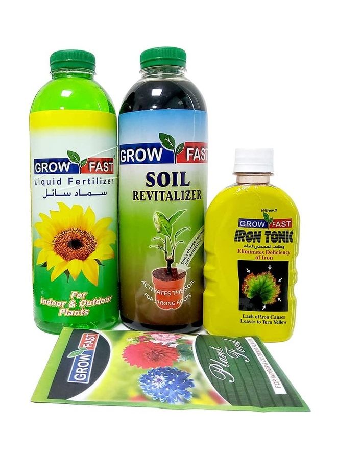 GROW FAST 4-Piece Liquid And Solid Fertilizer Set 