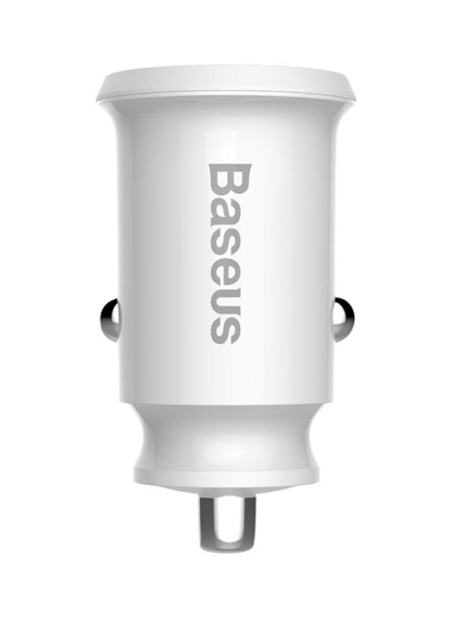 Baseus Dual USB Grain Car Charger White - Image 2
