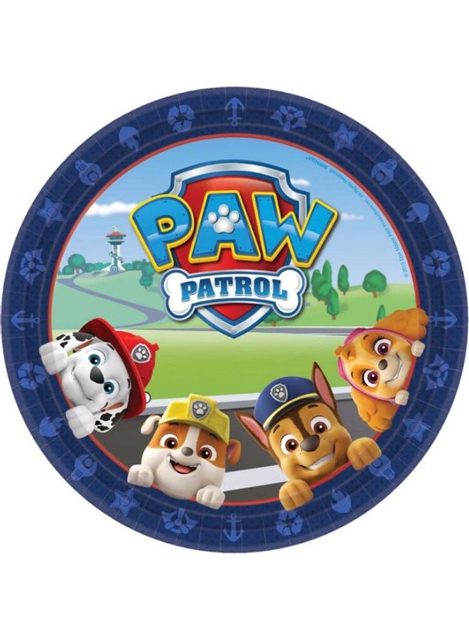 أمسكان مجموعة أطباق ورقية بتصميم مغامرات من مسلسل "Paw Patrol" مكونة من 8 قطع