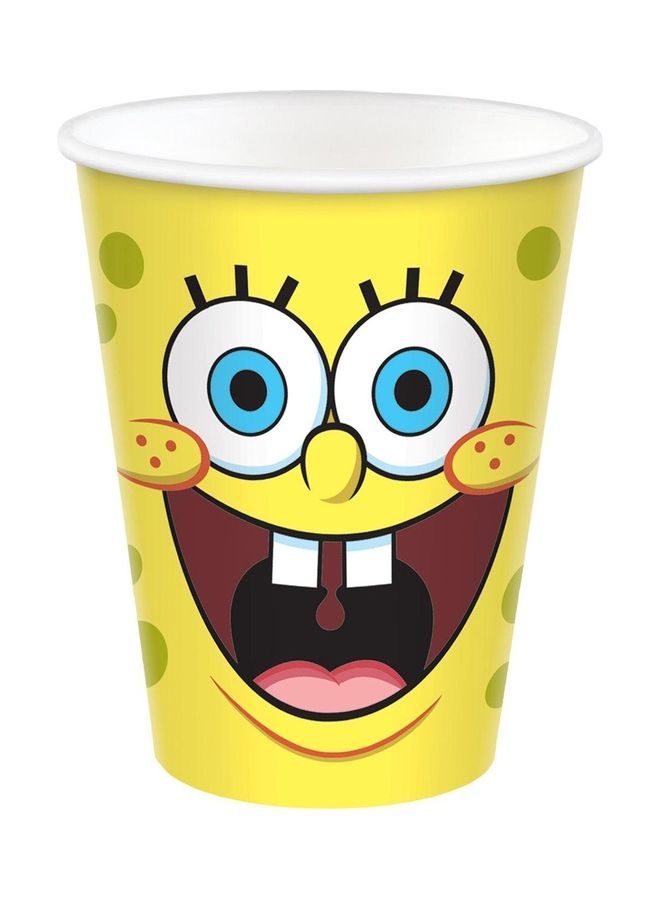 Amscan 8-Piece SpongeBob Paper Cup 9oz Kids Birthday Party Tableware, Party Supplies