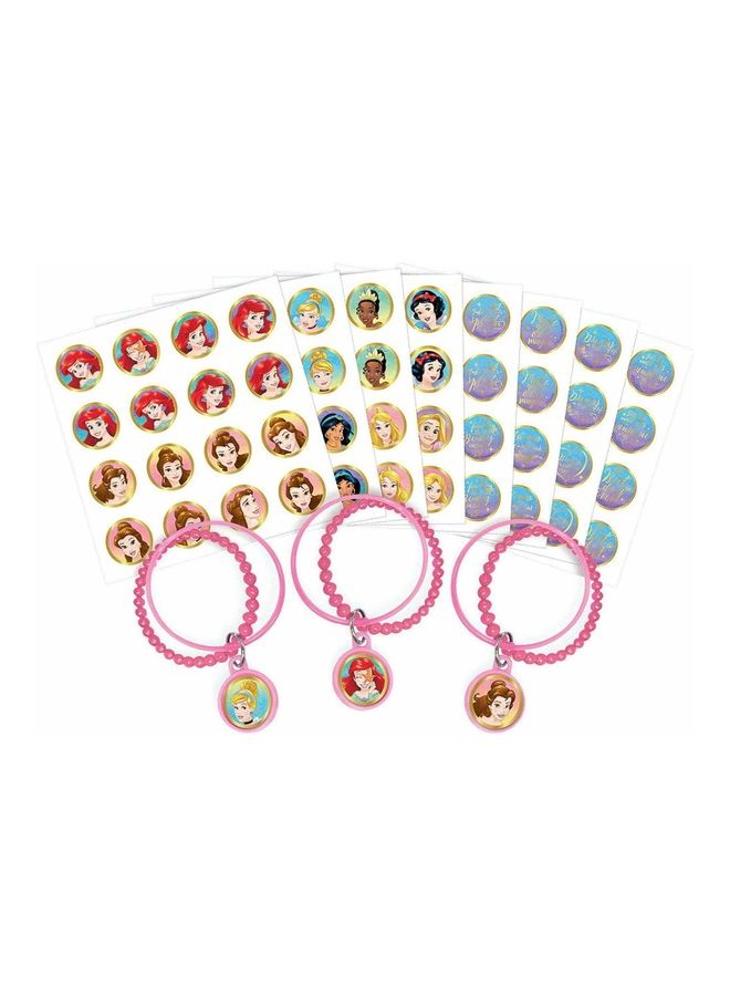 Amscan 8-Piece Disney Princess Once Upon A Time Bracelet Kit Favors 
