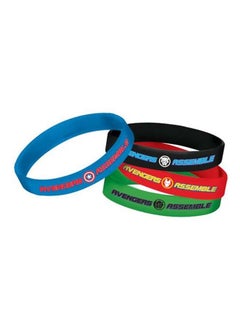 Amscan 4-Piece Avengers Powers Unite Rubber Bracelet Value Pack Birthday Gift Toys, Return Gifts for Party 