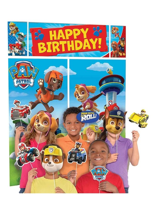 أمسكان طقم ملصقات مشاهد مع ملحقات تصوير بنمط شخصيات مغامرات الرسوم الكرتونية "Paw Patrol" مكون من 17 قطعة