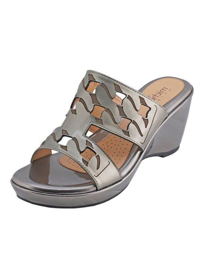 Michelle Morgan - High Heel Wedge Sandals Grey - Image 1