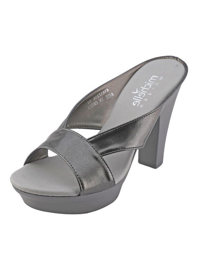 Michelle Morgan - High Heel Wedge Sandals Grey - Image 1