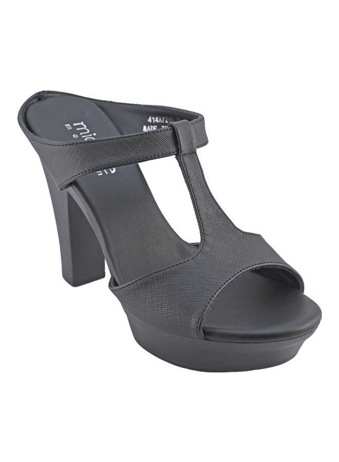 Michelle Morgan High Heel Wedge Sandals Black  - Image 1