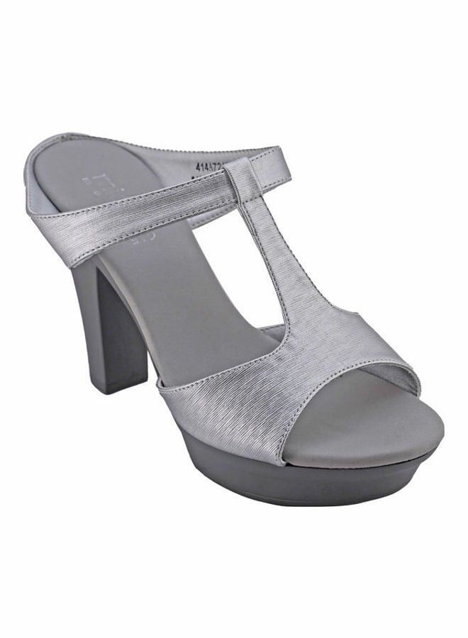 Michelle Morgan - High Heel Wedge Sandals Silver - Image 1