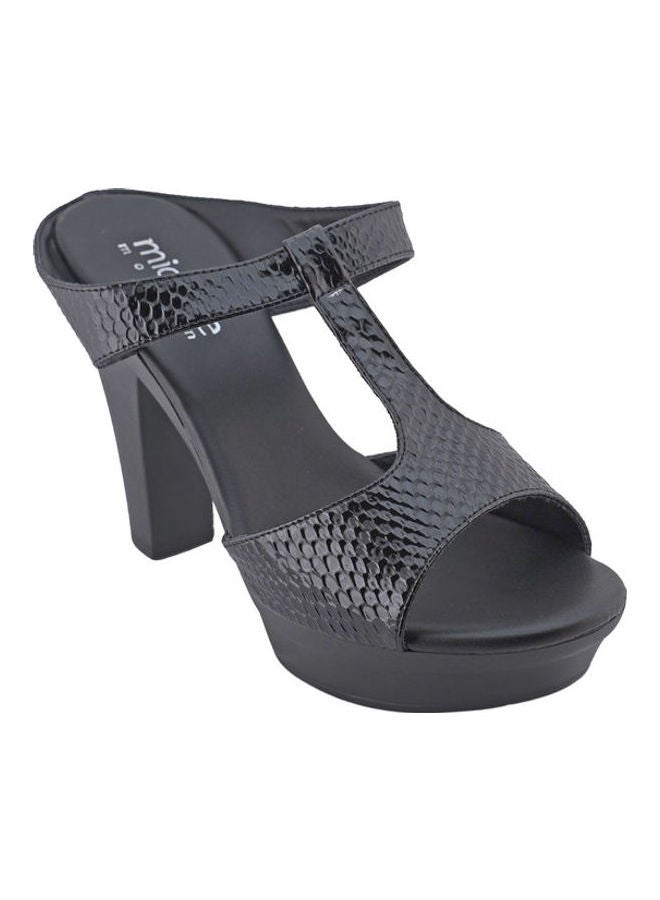 Michelle Morgan High Heel Wedge Sandals Black  - Image 1