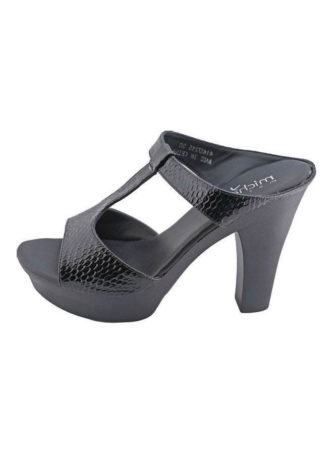 Michelle Morgan High Heel Wedge Sandals Black  - Image 3