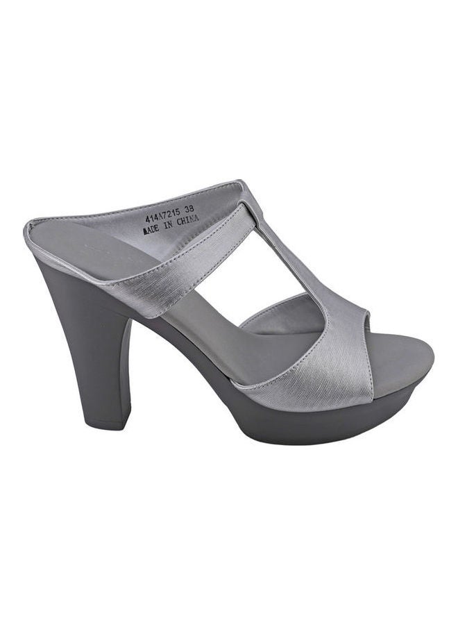 Michelle Morgan - High Heel Wedge Sandals Silver - Image 1