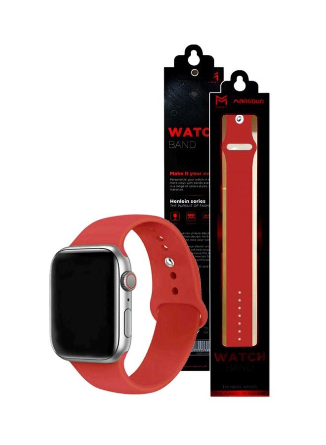 MARGOUN - Apple Watch Band 42mm/44mm/45mm Silicone Sport Watch Strap Red - Image 1