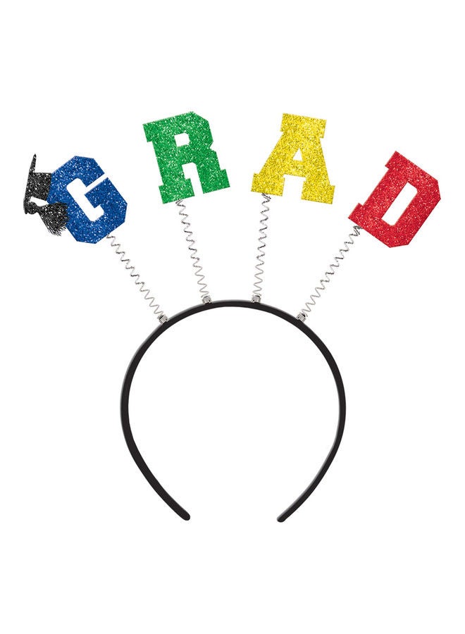 أمسكان ربطة رأس بتصميم يناسب حفلات التخرج ومزينة بالترتر