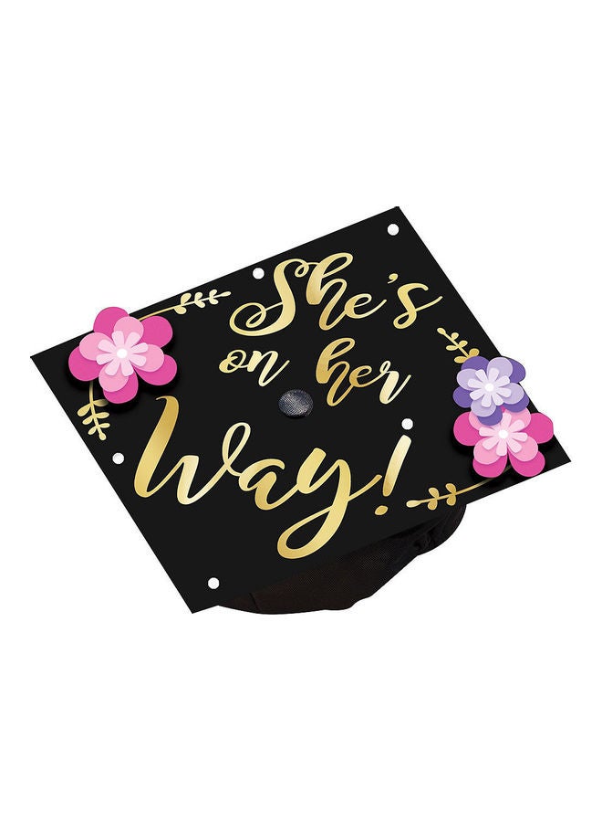 Amscan She's On Her Way Grad Themed Cap Decorating Kit