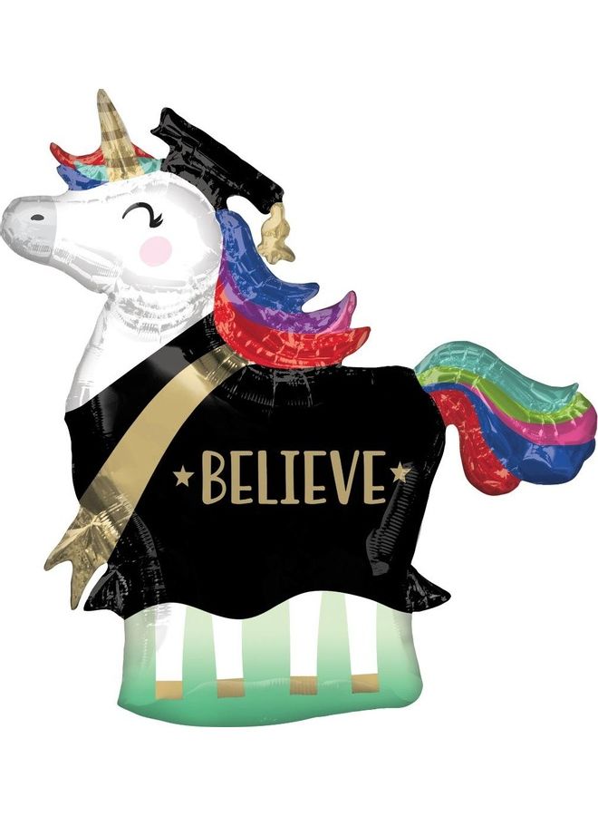 أناجرام بالون من ورق المعدن بشكل يونيكورن للتخرج 83x81سم