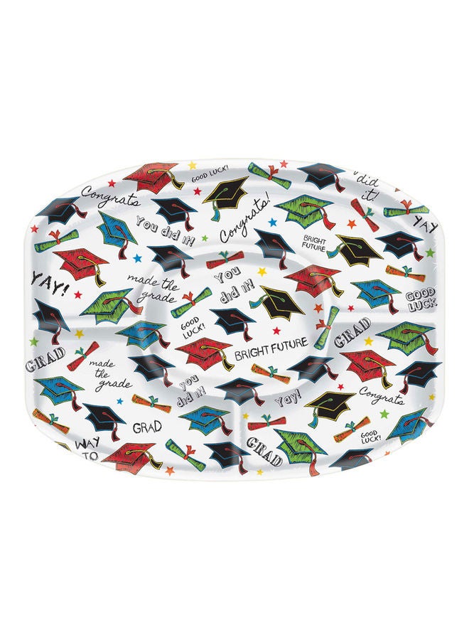Amscan Graduation Themed Plastic Sectional Platter